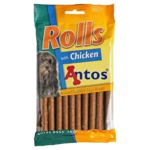 Antos Rolls kip 20 stuks (200 g) – stevige hondensnacks - Afbeelding 1