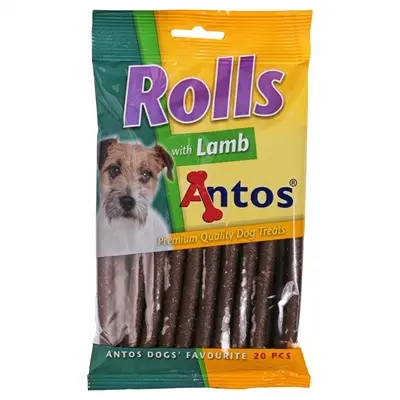 Antos Rolls lam 20 stuks (200 g) – rolvormige hondensnacks