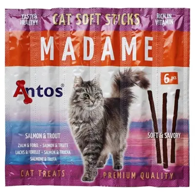 Antos kattensnacks Soft Sticks Madame zalm en forel 30 g