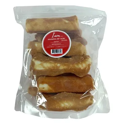 I Am kauwrol kip 15 cm – runderhuid met kip, 10 stuks, glutenvrij
