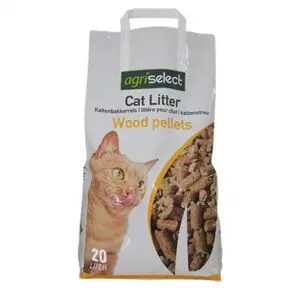 Agriselect Woodpellets kattenbakvulling houtkorrels 20 liter - Afbeelding 1