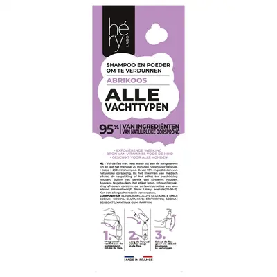 Hery shampoopoeder alle vachttypen abrikoos 25 g