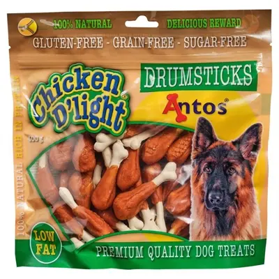 Antos Chicken D'Light Drumsticks 400 g – kauwsnack kip en runderhuid