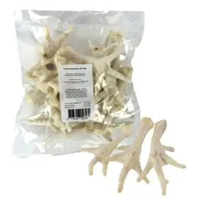 Petsnack kippenpoten wit 200 g – luchtgedroogd, 10 stuks - Afbeelding 1