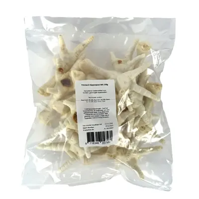 Petsnack kippenpoten wit 200 g – luchtgedroogd, 10 stuks