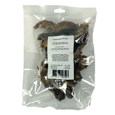 Petsnack kippennek 180 g – gedroogde kauwsnack voor honden