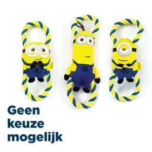 Minions hondenspeeltje pluche Minion aan flostouw 28 cm – assorti - Afbeelding 1