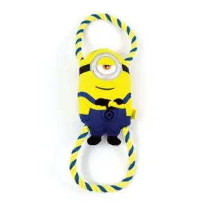 Minions hondenspeeltje Stuart 38 cm – pluche met flostouw - Afbeelding 1