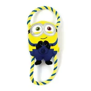 Minions hondenspeeltje Bob 37 cm – pluche met flostouw - Afbeelding 1