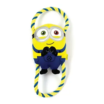 Minions hondenspeeltje Bob 37 cm – pluche met flostouw