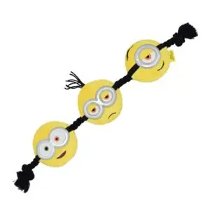 Minions hondenspeeltjes Bob, Kevin en Stuart – pluche, flostouw, 42 cm - Afbeelding 1