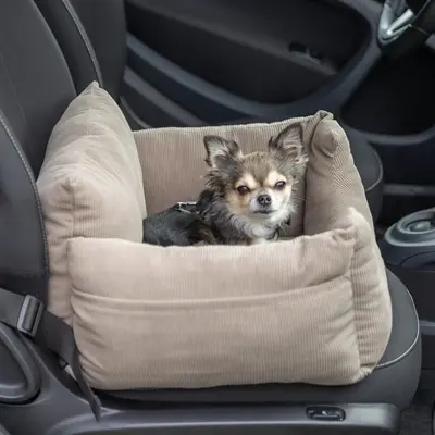 Trixie autostoel voor honden taupe 55 x 50 x 30 cm – ook reismand - Afbeelding 3