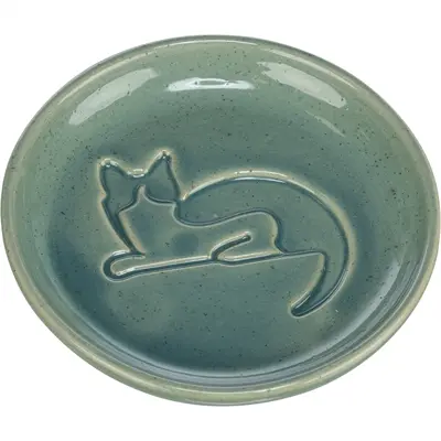 Trixie voerbak kat Katrelief keramiek blauw 14,5 cm 150 ml