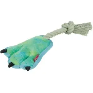 Trixie hondenspeeltje dierenpoot met touw groen 35 cm – pluche - Afbeelding 1