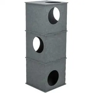 Trixie kattenhuis toren Nele vilt grijs 38 x 38 x 105 cm – 6 ingangen - Afbeelding 1