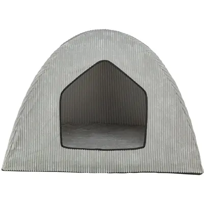 Trixie hondenmand Tent Jonna Vital ribstof lichtgrijs 75 x 55 x 55 cm