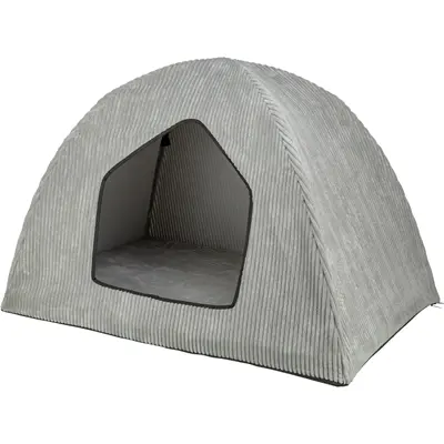 Trixie hondenmand Tent Jonna Vital ribstof lichtgrijs 75 x 55 x 55 cm