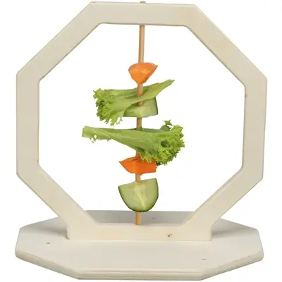 Trixie voerring onbehandeld hout 17 x 17 x 12 cm – foerageerspeelgoed - Afbeelding 5