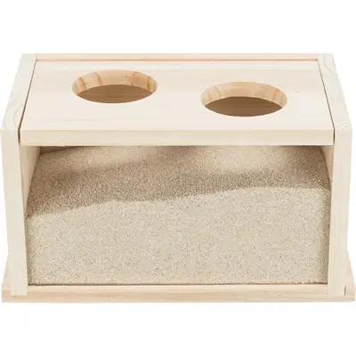 Trixie zandbak voor hamster en gerbil onbehandeld hout 28 x 15 x 15 cm - Afbeelding 3