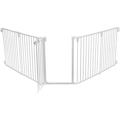 Trixie afsluithek metaal met deur wit 5-delig 62,5-300 x 76,5 cm