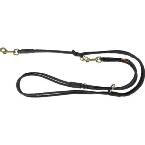 Trixie hondenriem Pure nubuckleer zwart 200 x 1 cm – rond gestikt - Afbeelding 1