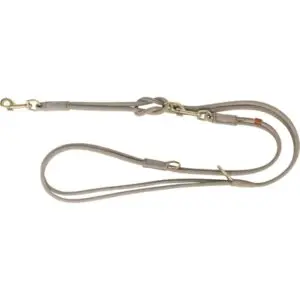 Trixie hondenriem Pure nubuckleer lichtgrijs 200 x 1 cm – rond gestikt - Afbeelding 1