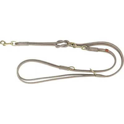 Trixie hondenriem Pure nubuckleer lichtgrijs 200 x 1 cm – rond gestikt
