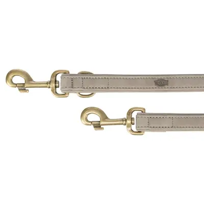 Trixie hondenriem Pure nubuckleer lichtgrijs L-XL 200 x 2,5 cm