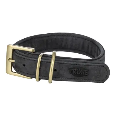 Trixie halsband Pure Leer nubuckleer zwart XS 25-31 x 2,5 cm