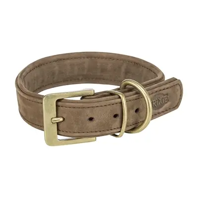 Trixie halsband Pure nubuckleer bruin XS 25-31 x 2,5 cm