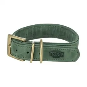 Trixie halsband Pure Leer nubuckleer saliegroen M 36-43 x 3 cm - Afbeelding 1