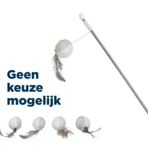 Trixie kattenhengel met pluche bal, veren en catnip 46 cm - Afbeelding 1