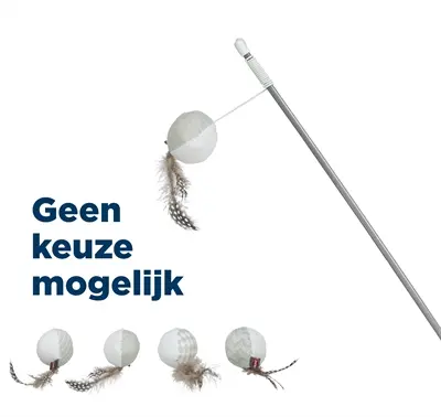 Trixie kattenhengel met pluche bal, veren en catnip 46 cm