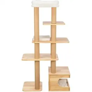 Trixie krabpaal Thiago hout naturel/wit 86 x 40 x 147 cm - Afbeelding 1
