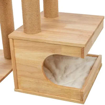 Trixie krabpaal Thiago hout naturel/wit 86 x 40 x 147 cm - Afbeelding 3