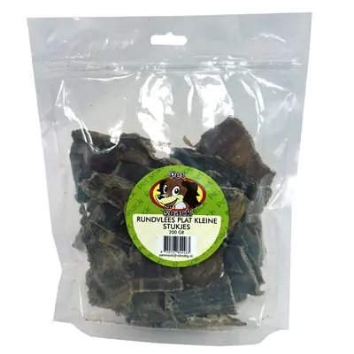 Petsnack rundvlees plat kleine stukjes 200 g – hondensnack