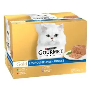Gourmet Gold Mousse kattenvoer konijn, rund, kalf en lam 24 x 85 g - Afbeelding 2