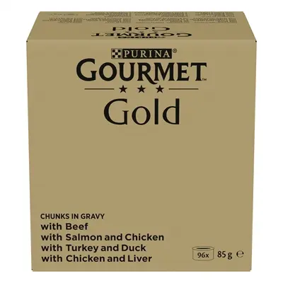 Gourmet Gold kattenvoer Chunks in gravy 96 x 85 g – 4 smaken