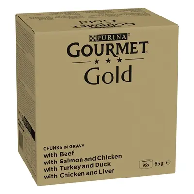 Gourmet Gold kattenvoer Chunks in gravy 96 x 85 g – 4 smaken