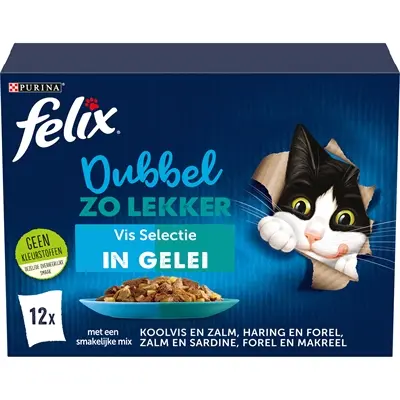 Felix kattenvoer Dubbel Zo Lekker Vis Selectie in gelei 4 x 12 x 85 g