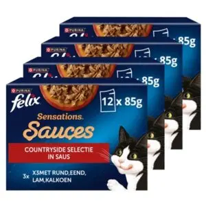 Felix kattenvoer Sensations Countryside Selectie in saus 4 x 12 x 85 g - Afbeelding 1