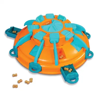 Nina Ottosson Tower of Treats 36 x 36 x 11 cm – level 4, oranje/blauw
