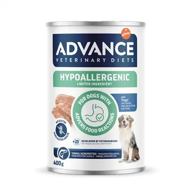 Advance Veterinary Diet Hypoallergenic hondenvoer forel 6 x 400 g