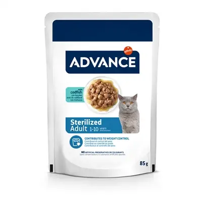 Advance kattenvoer Sterilized kabeljauw 12 x 85 g – natvoer - Afbeelding 6