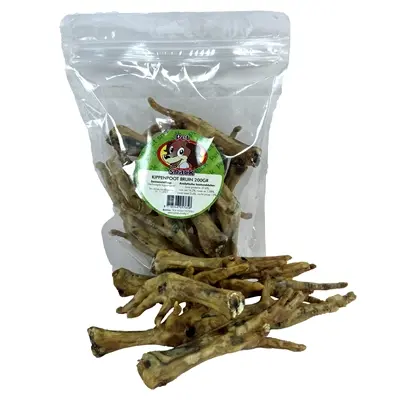 Petsnack kippenpoten bruin 200 g – gedroogde kauwsnack voor honden