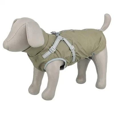 Trixie regenjas Pontis Rain met tuig olijfgroen 30 cm – waterdicht