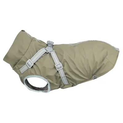 Trixie regenjas Pontis Rain met tuig olijfgroen 45 cm – waterdicht
