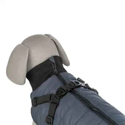 Trixie hondenjas Pontis met tuig blauw 24 cm – fleece voering - Afbeelding 3