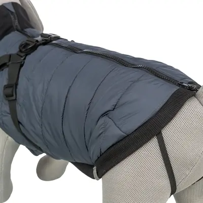 Trixie hondenjas Pontis met tuig blauw 24 cm – fleece voering - Afbeelding 4