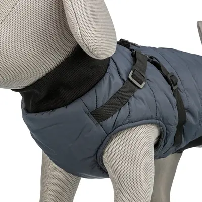 Trixie hondenjas Pontis met tuig blauw 33 cm – fleece voering - Afbeelding 5